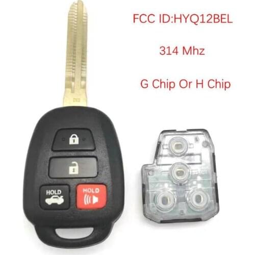 Datong World Car Remote Key For Toyota Cmary Corolla FCC ID HYQ12BEL 314 Mhz G Or H Chip Auto Smart Replace Car Key