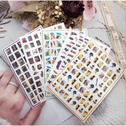 DIY Japanese Style Oil Painting Serious Dry Nail Stickers Nail Decals Nail Art Fashion