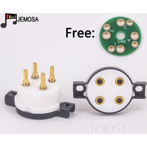 EIZZ High End PTFE 4PIN Tube Socket Valve Base For Western Electric WE101D/F 205D/E 216 Vacuum Tube Amplifier Audio Vintage HIFI