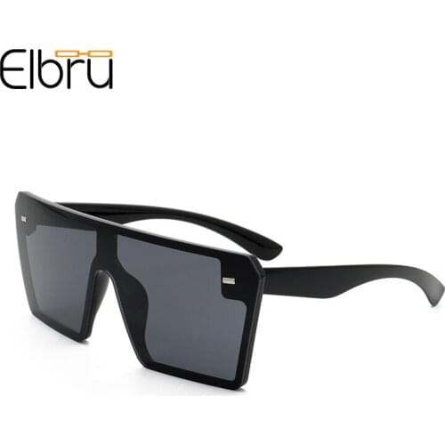 Elbru 2021 Fashion Oversized Square Sunglasses Vintage Gradient Color Clear Lens Sunshades Women Ultraviolet-proof Sun Glasses