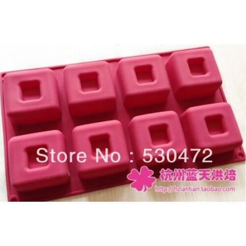 8 hole candle Silica gel cake mould soap mold square grid hole:6*2.2*2.8cm kitchen tools