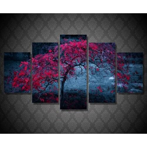 HD Printed tree leaves purple autumn Painting Canvas Print room decor print poster picture canvas wholesale drop shipping