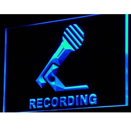 I799 Recording Microphone On Air NEW LED Neon Light Light Signs On/Off Switch 20+ Colors 5 Sizes