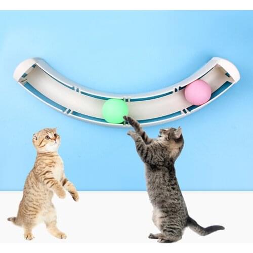 Pet Cat Toy Windows Funny Ball Toy Sucker Cat Play Pipe With Balls Track Play Tunnel Pet Products