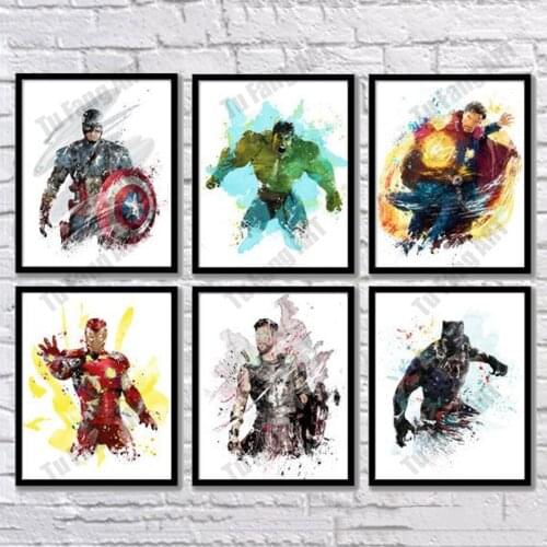 Marvel Movie Avengers Canvas Painting Captain America Superhero Poster Print Wall Art Picture Kids Room Decor Home Decoration