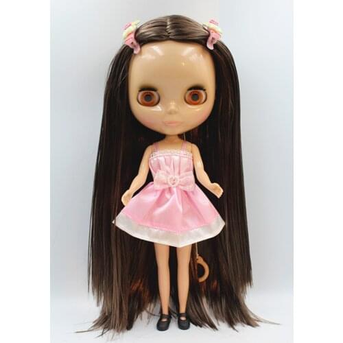 Blygirl Doll Brown hair Blyth Doll body Fashion Can refit makeup Fashion doll Wheat muscle