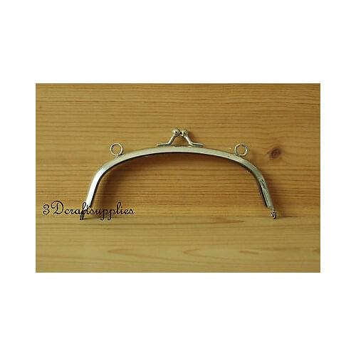 Metal purse frame glue on clasp clip nickel 5 1/2 inch X 2 inch Y45