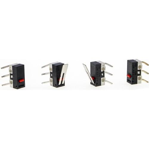10 pcs/batch 1A 125V miniature limit switch AC mouse switch 3Pin suitable for printer Long handle roller lever arm SPDT
