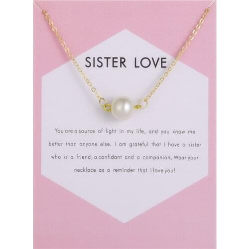 Fashion Jewelry Sister Love White Baroque Pearl Necklace For Women