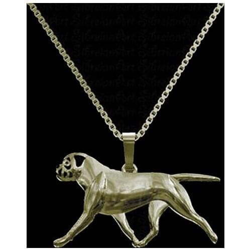 Trendy Hybrid of BullMastiff- Silver gold pendant and necklace