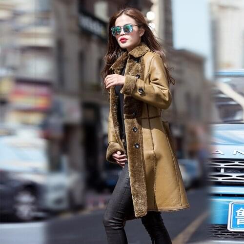 Real Winter Sheep Shearing Fur Coat Genuine Leather Jacket Women Clothes 2020 Manteau Femme DG28W2027 YY2005