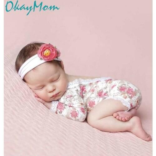 Newborn Photography Props Embroidery Lace Baby Romper Jumpsuit Infant Photo Shoot Accessories Girl Costumes For Baby 0-3M 2019