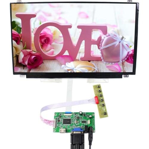 HD MI VGA LCD controller board with 15.6inch 1920x1080 IPS lcd screen B156HAN01.2 30pin EDP cable