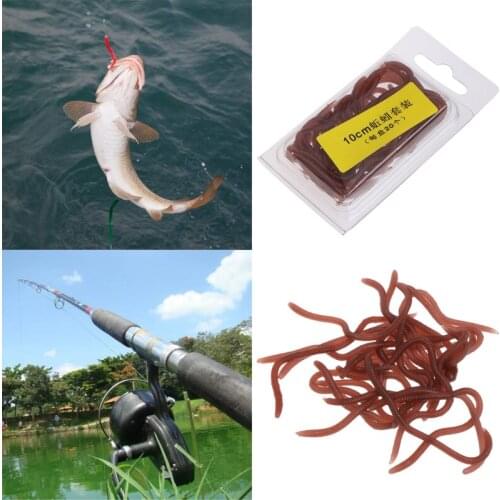 1 Box Fishing Bait Artificial Earthworm Soft Elastic Worms 10cm Trout Lure Smell dropshipping