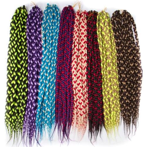 Qp hairCrochet Braids Medium Box Braid Hair Extensions Ombre Synthetic Braiding Hair Crotchet Hair Bulk