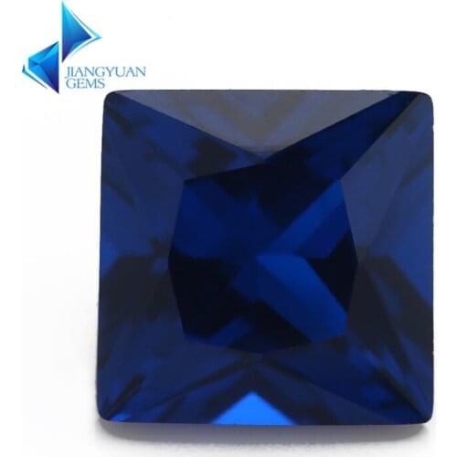 Size 3x3~10x10mm Square Shape 113# Blue Stone Princess Cut Synthetic Spinel Blue Stone For Jewelry