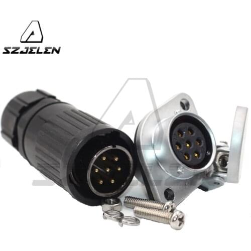 HP20 series, 7 Pin Aviation Automotive Electrical Waterproof Connector Plug&Socket, Locking Type Panel Connector