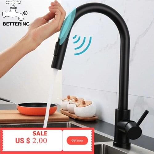 Faucet Gourmet Kitchen Pull Out Black Sensor Kitchen Faucet Smart Faucet Touch Control Sink Taps Gold Faucets Stream Deck