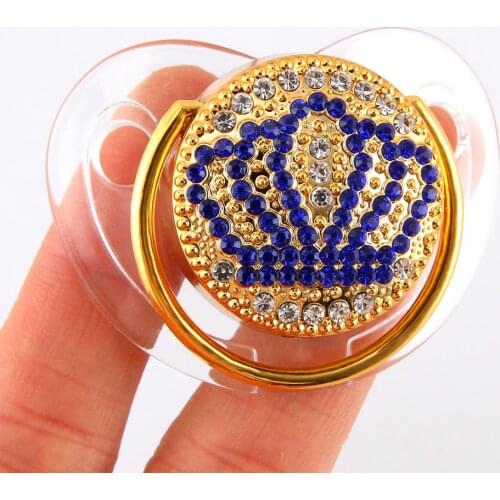 Luxury Transparent Crown Diamond Baby Bling Pacifier Baby Registry Gift Soother Newborn Unisex Baby Shower Gift