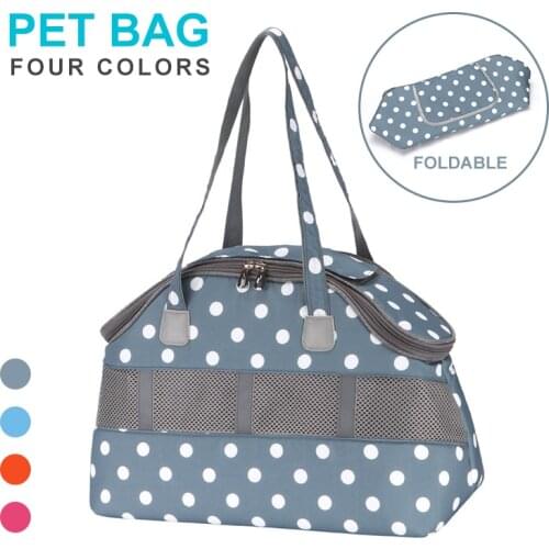 Wave Point Pet Dog Handbag Cat Single Shoulder Bags Portable Foldable Dogs Carrier Bag Travel Puppy Kitten Diagonal Package