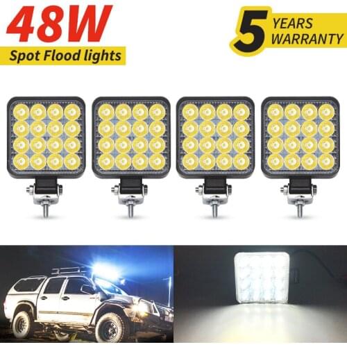 Xinfok LED Car Work Light Spot Flood Beam Combo Lighting 3030 SMD DC 12-24 Volts 27-48 Watts Universal for Truck 4x4 4WD