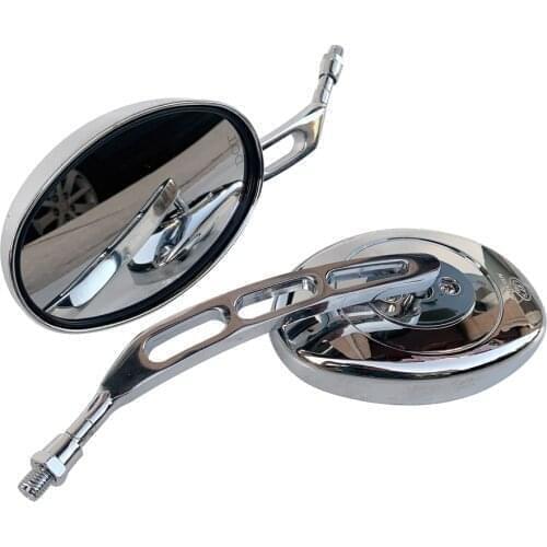 Universal 10MM Motorcycle Rearview Rear View Mirrors Chrome Side Mirror For Yamaha Virago 125 535 virago 1100 Nmax Xmax300 400