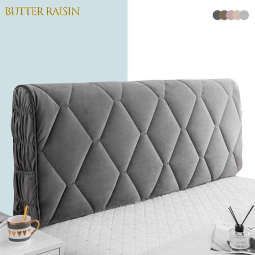 All-Inclusive Headboard Cover Velvet Fabric Solid Thicken Bed Head Cover Luxury Soft Bed Back Dust Protector for Home Hotel