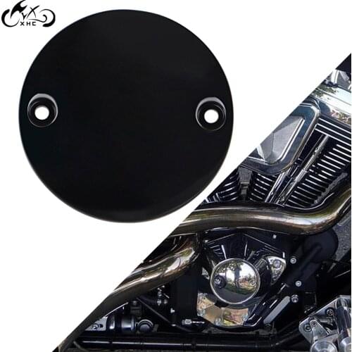 Motorcycle Black 2 Hole Domed Points Cover For Harley Dyna Softail Night Train Road Electra Glide FLHT Sportster 883 1000 1200