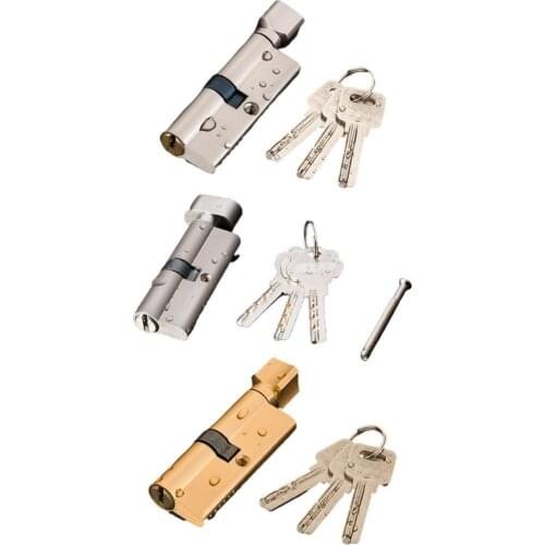 Door Cylinder Lock Biased 70mm 3 Keys Anti-Theft Entrance Brass AB Door Lock Home Security Interior Bedroom Lock Cylinder