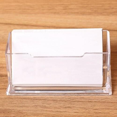 1 Pcs Clear Desk Shelf Box Storage Display Stand Acrylic Plastic Transparent Desktop Business Card Holder One Layer