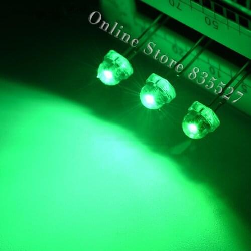 100pcs/lot Bright light green light-emitting diode LED 5MM straw hat LED leg length:16-18mm