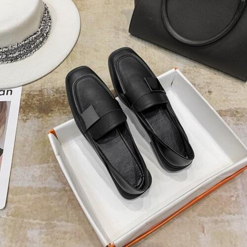 2021 New Fashion One-Step Big Size British Style Grandma Shoes