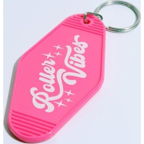 30Pcs plastic acrylic motel Custom Promotional printing Hot stamping logo hotel keychain