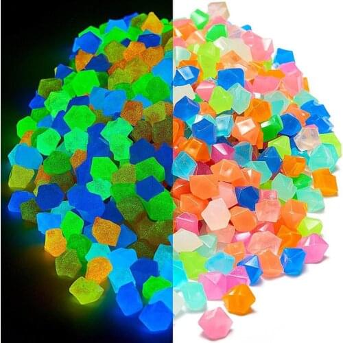 300pcs Artificial Luminous Stones Glow The Dark Aquarium Fish Tank Landscaping Decoration Stone Outdoor Garden Decoration Stone