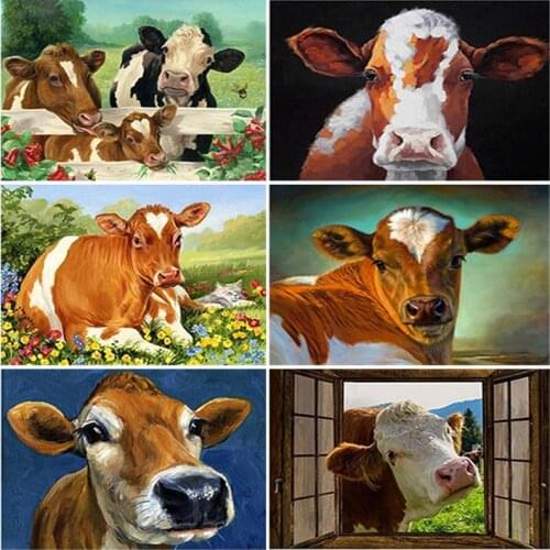 Diy Cow 5d Diamond Painting Full Square Drill Animals Cross Stitch Diamond Embroidery Rhinestones Wall Art Handicraft Home Decor