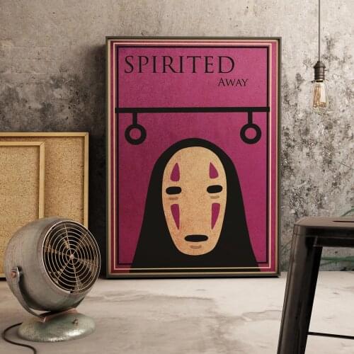 Anime Spirited Away Miyazaki Hayao Retro Art Decor Bar Wall Decor Quality Canvas Painting Living Kids Room Home Decor Poster