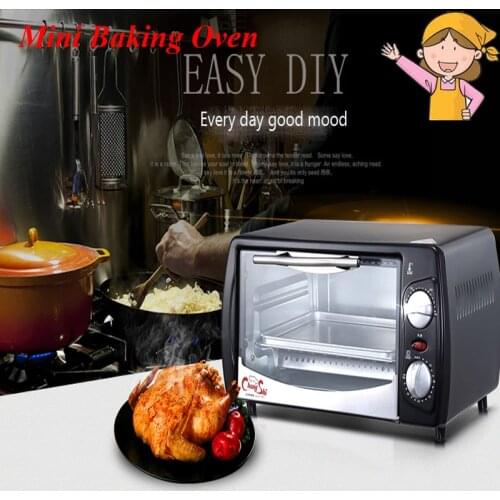 Household Mini Baking Oven 12L Stainless Steel Electric Glass Oven Cake Toaster Kitchen Appliances CS1201A