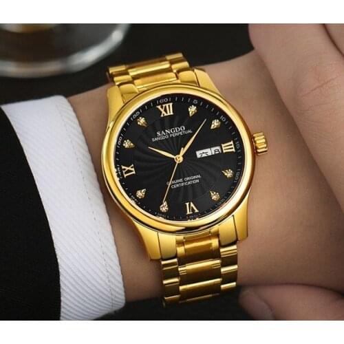 39mm Sangdo Luxury watches Automatic Self-Wind movement High quality Business watch Auto Date black color dial Mens watch 59S