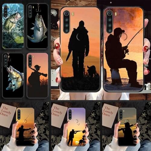 Hunting animal and fishing man Phone case For Xiaomi Redmi Note 7 7A 8 8T 9 9A 9S 10 K30 Pro Ultra black luxury cover 3D shell