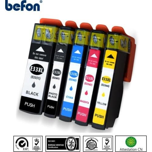 Befon Compatible 33XL Ink Cartridge Replacement for Epson XP-530 XP-630 XP-830 XP-635 XP-540 XP-640 XP-645 T3351 T3361 printer