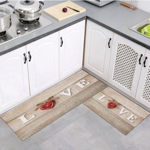 Home Washable Kitchen Mat Bedroom Hallway Floor Decoration Living Room Carpet Entrance Doormat Wood Grain Bathroom Anti-Slip Rug