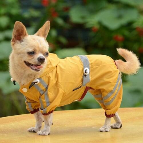 Pet Dog Cat Raincoat Clothes Puppy Jumpsuit Hoody Waterproof Rain Jackets
