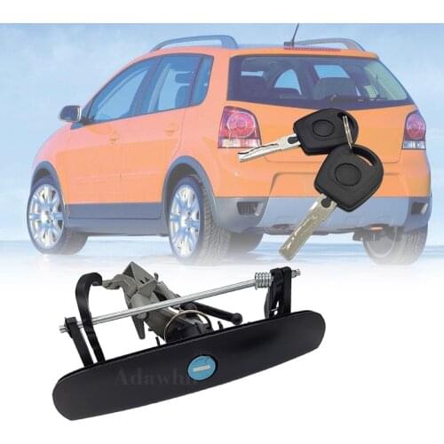 Door Handle with Lock Tail + 2 Keys for 2002-2006 VW Volkswagen Polo 6Q6827565A 6Q6827565D