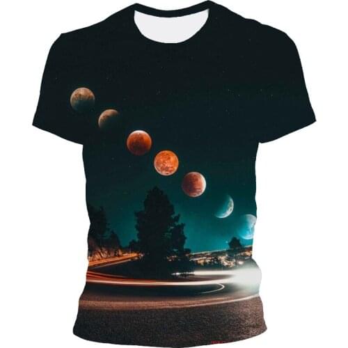 Vast Starry Sky Universe graphic t shirts For Men Summer Fashion 3D Space Planet Pattern T-shirt Personality Cool Style t-shirts