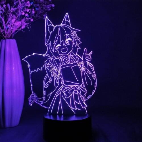 Illusion 3D LED Night Light Anime The Hopeful Fox for Kids Bedroom Decor Girls Senko Figure 16Color Changing Table Lamp