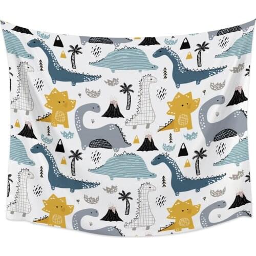 Cute Cartoon Dinosaur Kawaii Wall Tapestry Home Wall Decor Tapestry Cover Beach Towel Picnic Mat Yoga Mat