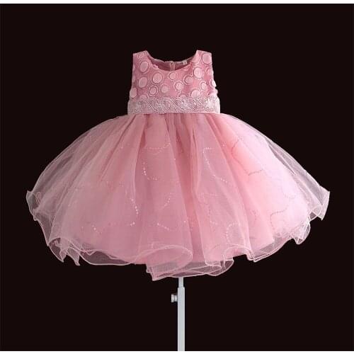 Fashion Sequined Baby Girls Wedding Dress Christening Kids Dresses for Party 1 year Birthday baby cloting vestido infantil 6M-4T