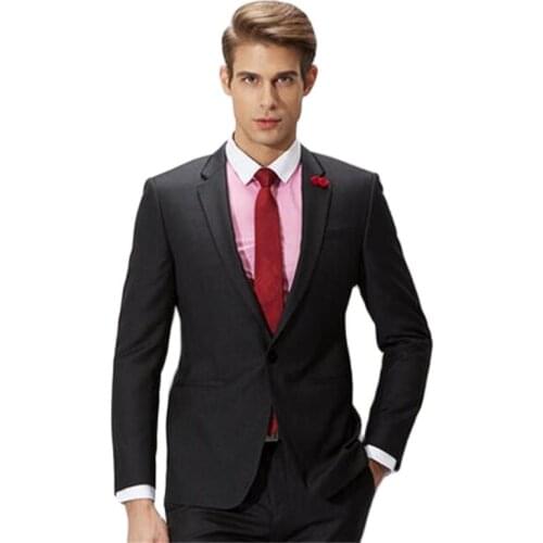 Gentleman Korean Version Of The Self-cultivation Men Suits Fashion Professional 2 Pieces Pieces(Jacket+Pants+Tie) Tailor Made