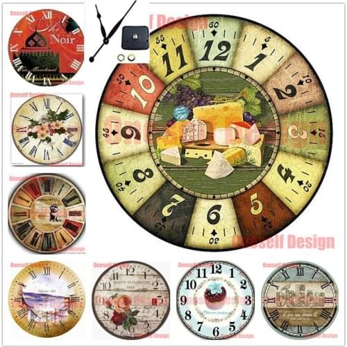 New diy diamond painting full drill and clock diamond art kit 5d diamond mosaic sale clock flower Christmas home wall sticker