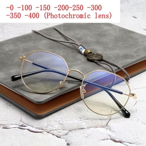 SPH -1 -1.5 -2 -2.5 -3 -3.5 -4 Fashion Finished Discoloration Myopia Glasses Women Men Nearsighted sunglasses With Diopter NX